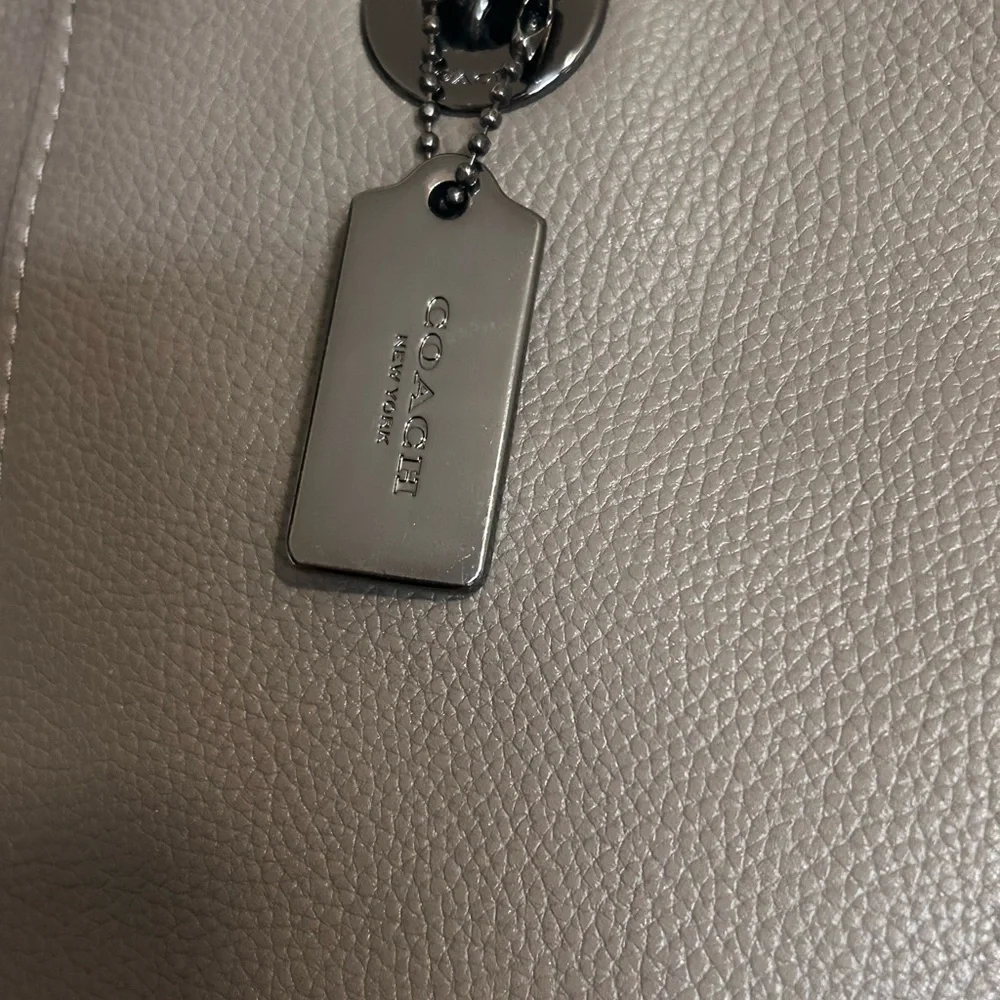 Coach Taupe Leather Tote Bag - Picture 3 of 6